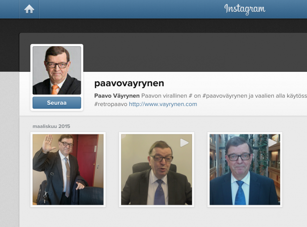 Ruutukaappaus Paavon Instagram-sivulta.