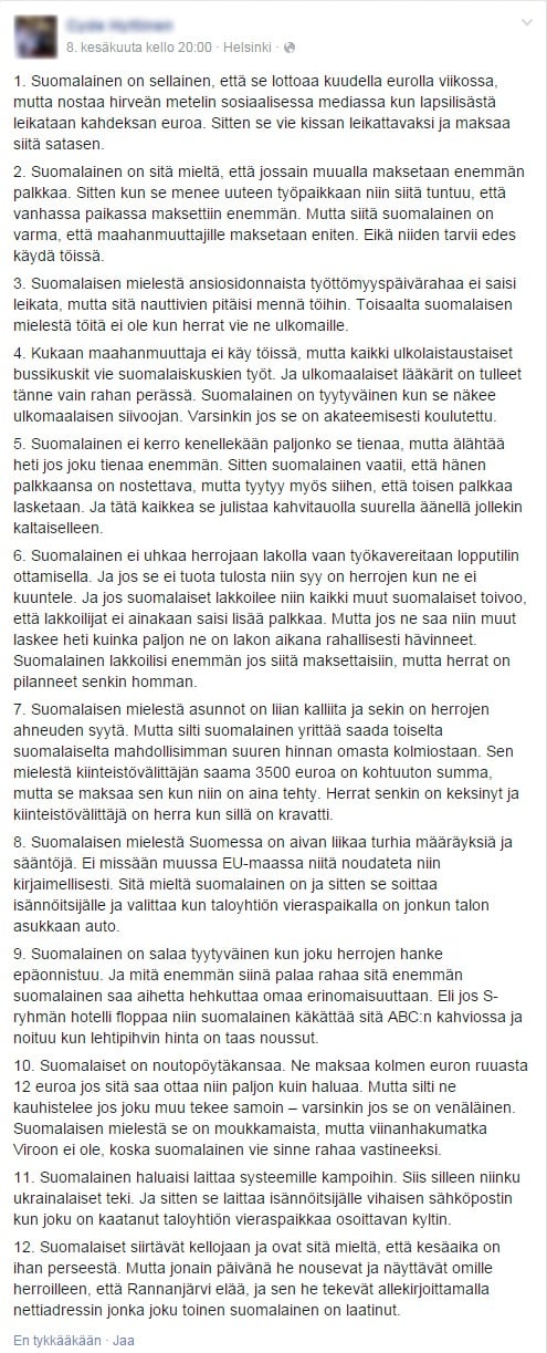Suomalaisuus pähkinänkuoressa