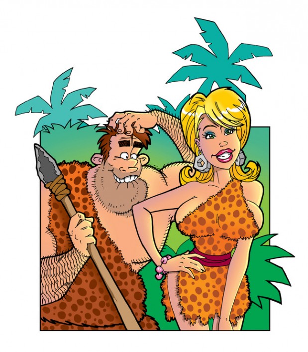 funny prehistoric people in love