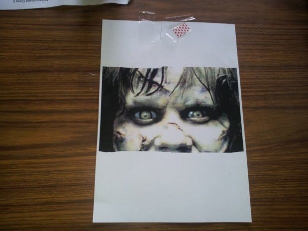 Some kids have been peering through my letterbox recently. It was creeping me out. I decided to up the creepy ante.